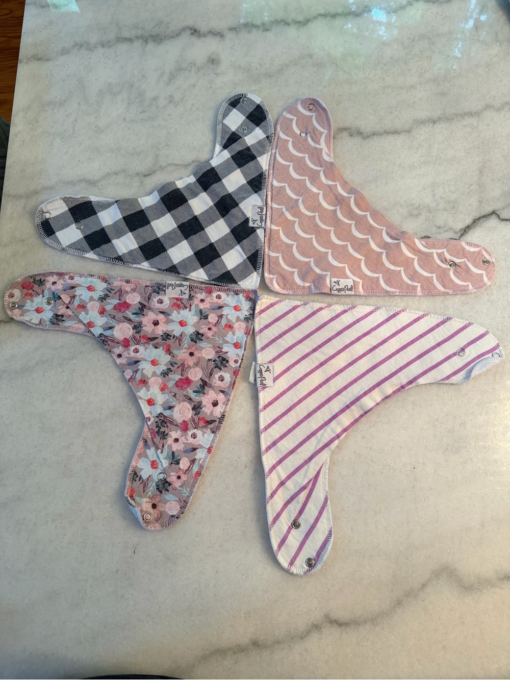 Copper Pearl Bandana Bibs
